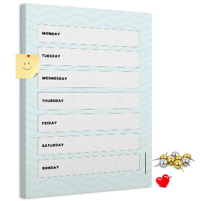 Kurk bedrukken weekplanning in een geometrisch patroon