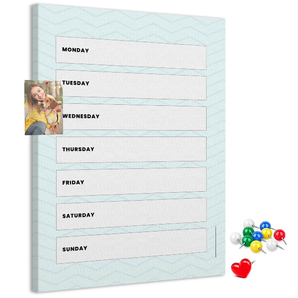 Kurk bedrukken weekplanning in een geometrisch patroon