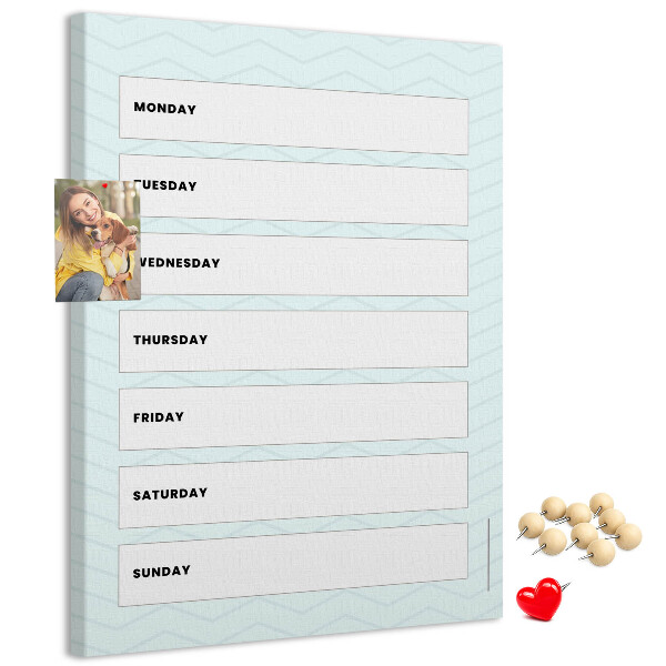 Kurk bedrukken weekplanning in een geometrisch patroon
