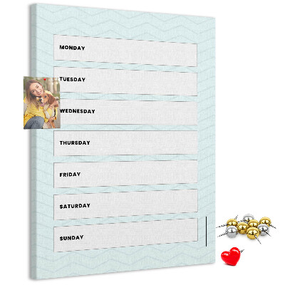 Kurk bedrukken weekplanning in een geometrisch patroon