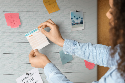 Kurken memobord reiswenslijst in pastelkleuren