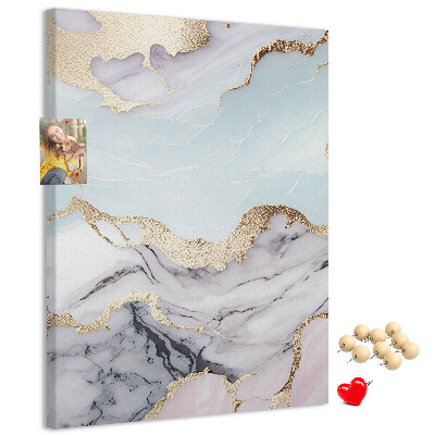 Kurken memobord elegant marmer met gouden accenten