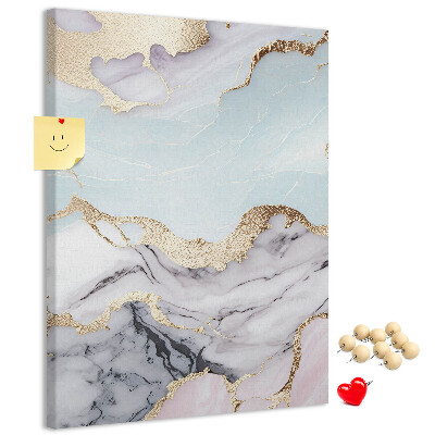 Kurken memobord elegant marmer met gouden accenten