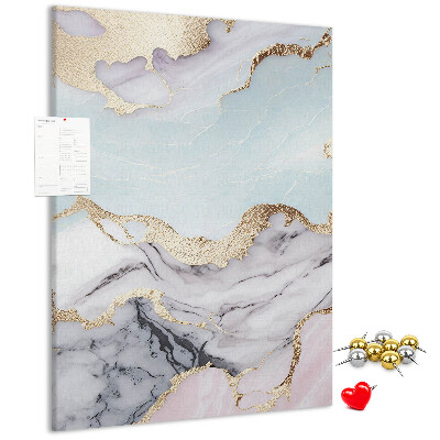Kurken memobord elegant marmer met gouden accenten
