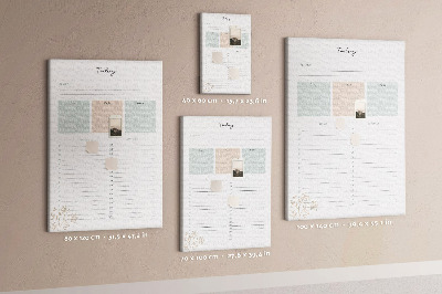 Prikbord van kurk dagplanner met kleurrijke secties
