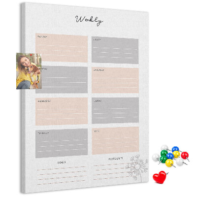 Weekplanner met gekleurde vakken voor bedrukking