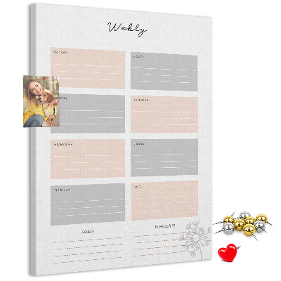 Weekplanner met gekleurde vakken voor bedrukking