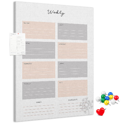 Weekplanner met gekleurde vakken voor bedrukking