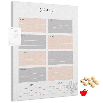 Weekplanner met gekleurde vakken voor bedrukking