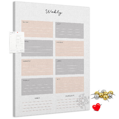 Weekplanner met gekleurde vakken voor bedrukking