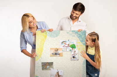 Kurk met bedrukking kleurrijke vormen in delicate tinten
