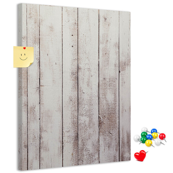 Kurken memobord rustieke planken in een lichte tint