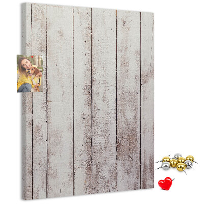Kurken memobord rustieke planken in een lichte tint