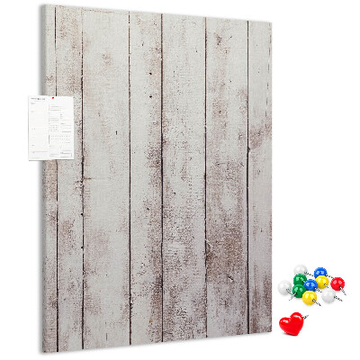 Kurken memobord rustieke planken in een lichte tint