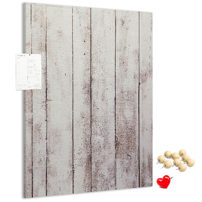 Kurken memobord rustieke planken in een lichte tint