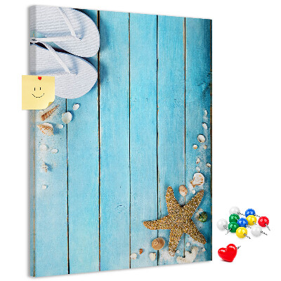 Strandslippers met eigen bedrukking op een blauw board