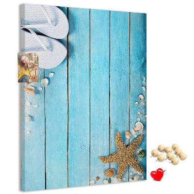 Strandslippers met eigen bedrukking op een blauw board