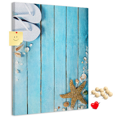 Strandslippers met eigen bedrukking op een blauw board