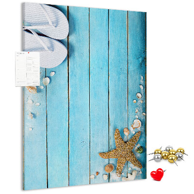 Strandslippers met eigen bedrukking op een blauw board