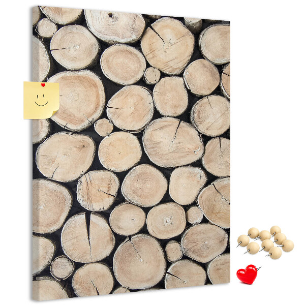 Kurken memobord met houten frame in een natuurlijke opstelling