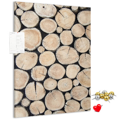 Kurken memobord met houten frame in een natuurlijke opstelling