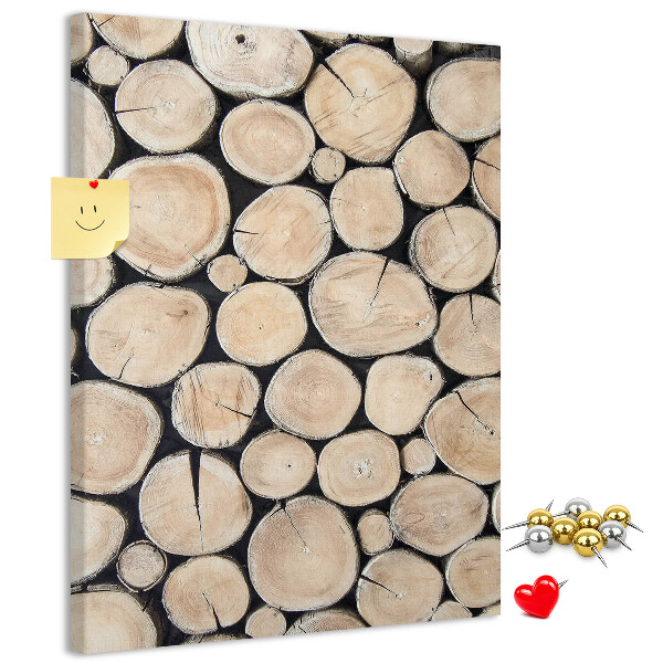 Kurken memobord met houten frame in een natuurlijke opstelling