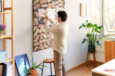 Kurken prikbord verzameling van wijnfleskurken