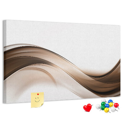 Prikbord met golven in tinten bruin en beige