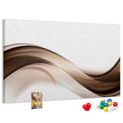Prikbord met golven in tinten bruin en beige