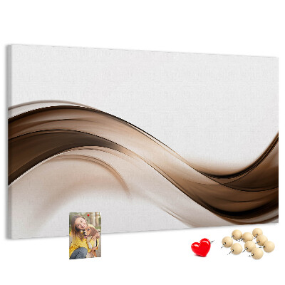 Prikbord met golven in tinten bruin en beige