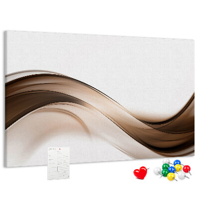 Prikbord met golven in tinten bruin en beige