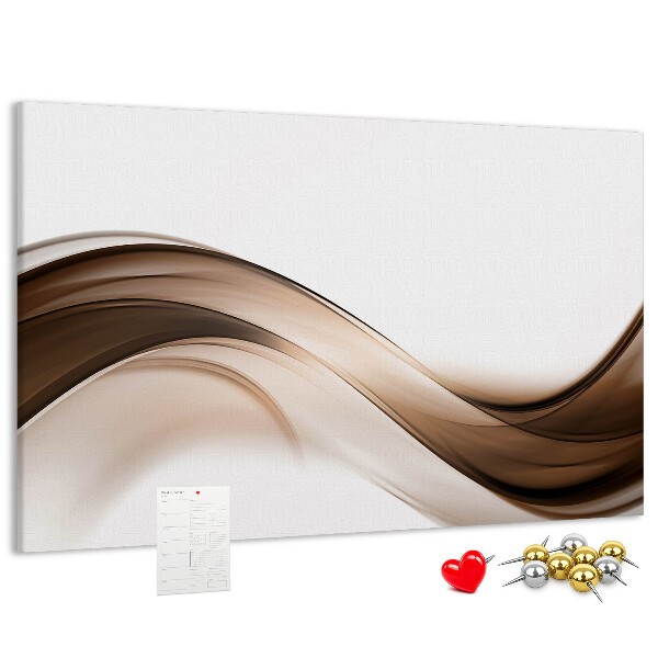 Prikbord met golven in tinten bruin en beige
