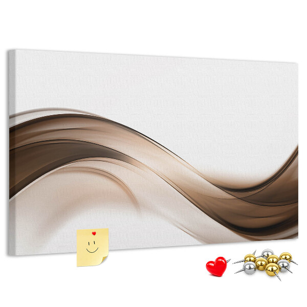Prikbord met golven in tinten bruin en beige