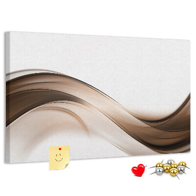 Prikbord met golven in tinten bruin en beige