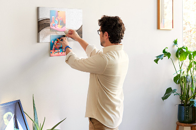 Prikbord met golven in tinten bruin en beige