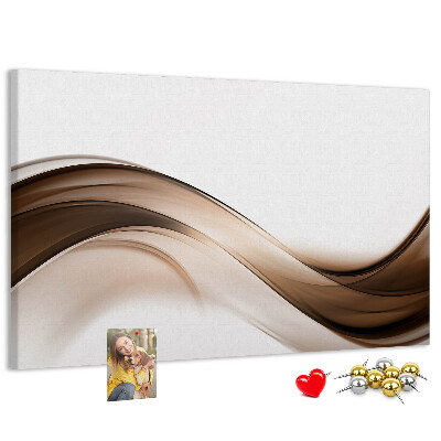 Prikbord met golven in tinten bruin en beige