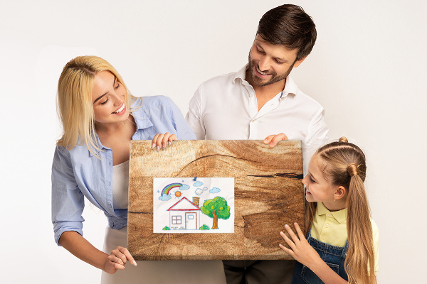 Kurkbord met natuurlijke houtnerf in warme tinten