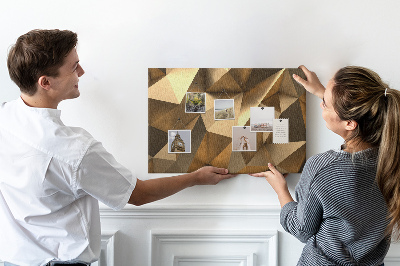 Prikbord met geometrische vormen in bruintinten