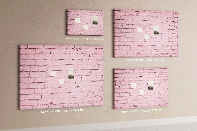 Prikbord met print van roze bakstenen muur met structuur