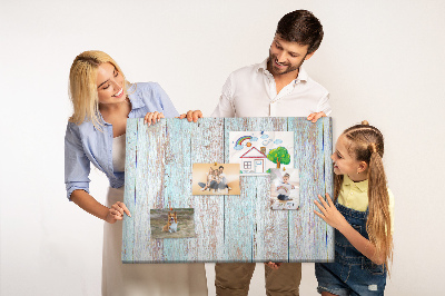 Kurkbord oude planken in verschillende blauwtinten