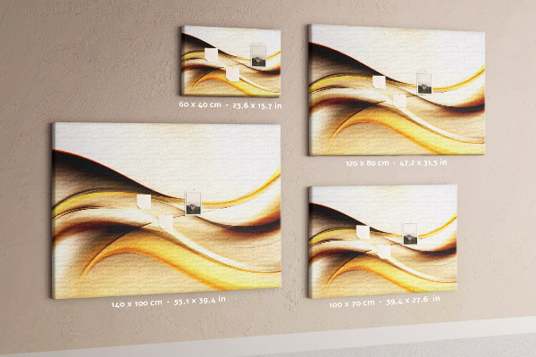 Prikbord met gouden golven op een neutrale achtergrond