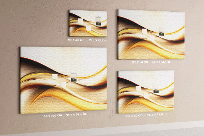 Prikbord met gouden golven op een neutrale achtergrond