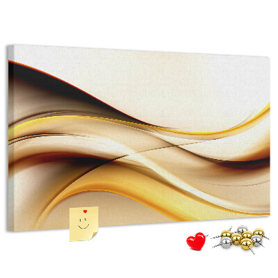 Prikbord met gouden golven op een neutrale achtergrond