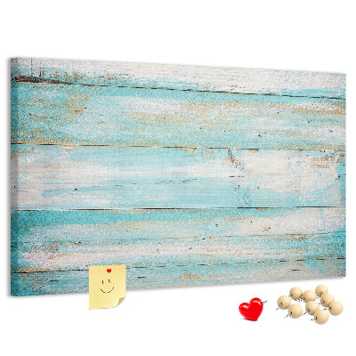 Kurk prikbord houten plank in verschillende blauwtinten