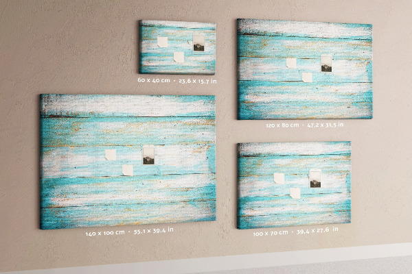 Kurk prikbord houten plank in verschillende blauwtinten