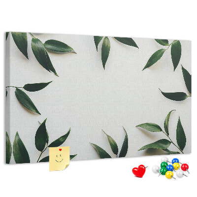 Prikbord met een delicate en minimalistische bladerenprint