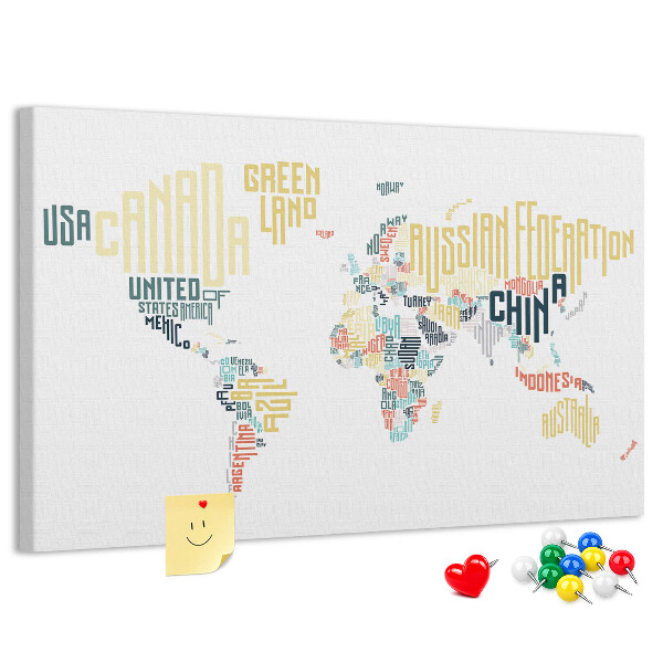 wereldkaart met landnamen