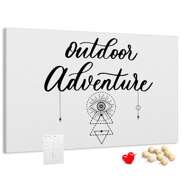 Prikbord buitenavontuur met symbolen