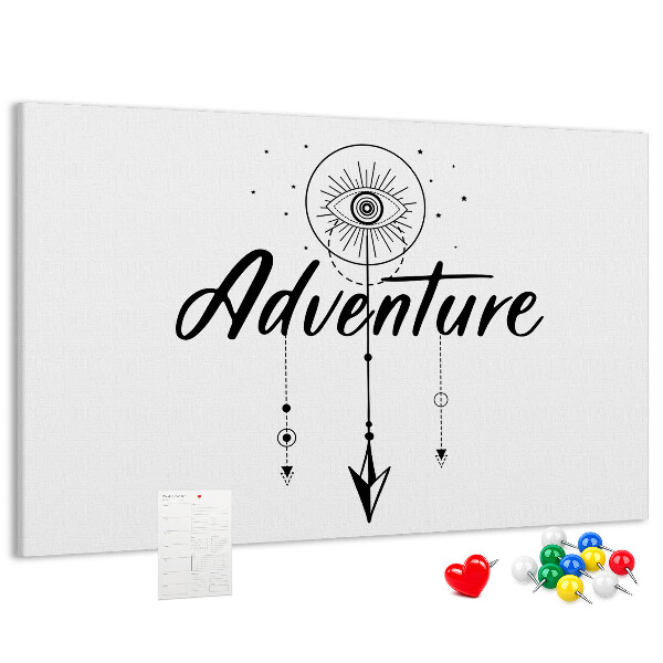 Kurkbord het avontuur van het oog- en pijlsymbool