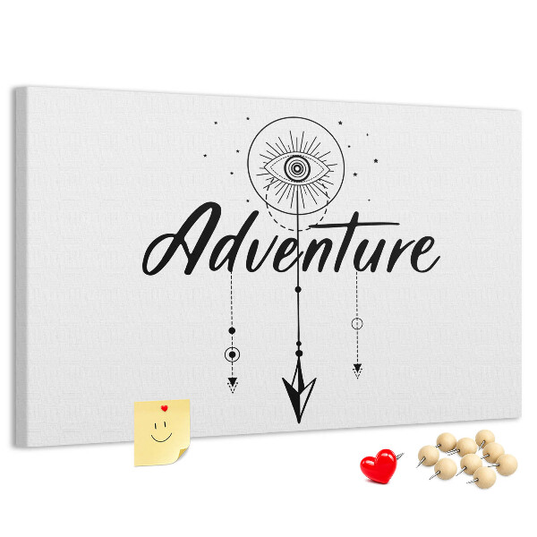 Kurkbord het avontuur van het oog- en pijlsymbool